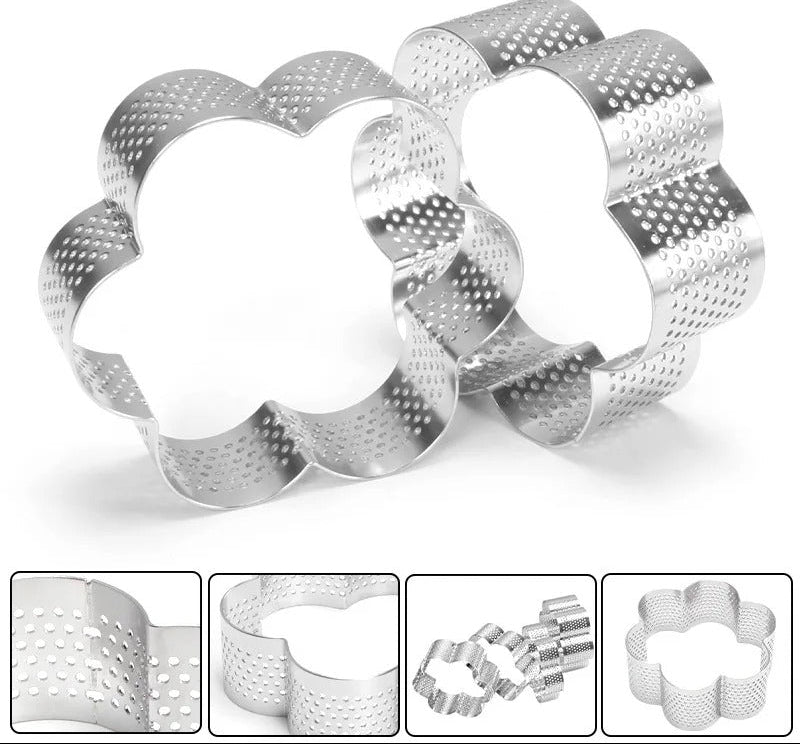 Cercles à Pâtisserie Étoile & Fleur – Lot de 8 en acier inoxydable pour découpes précises et professionnelles