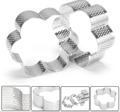 Cercles à Pâtisserie Étoile & Fleur – Lot de 8 en acier inoxydable pour découpes précises et professionnelles