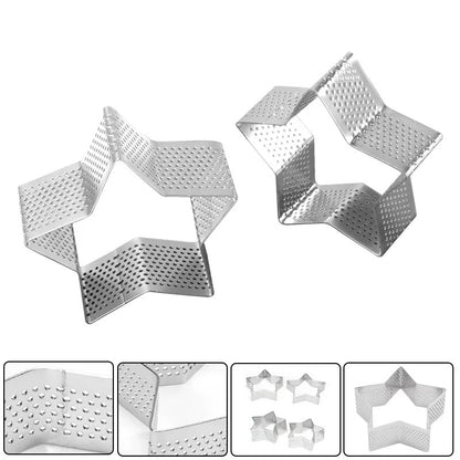 Cercles à Pâtisserie Étoile & Fleur – Lot de 8 en acier inoxydable pour créer des desserts en forme d'étoile