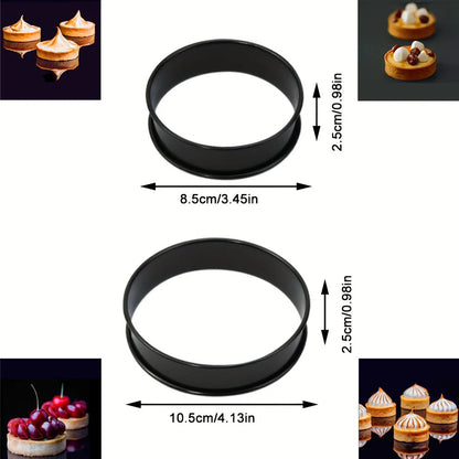 Cercles à Pâtisserie Inox Antiadhésifs – Lot de 6, parfaits pour des desserts professionnels et créatifs