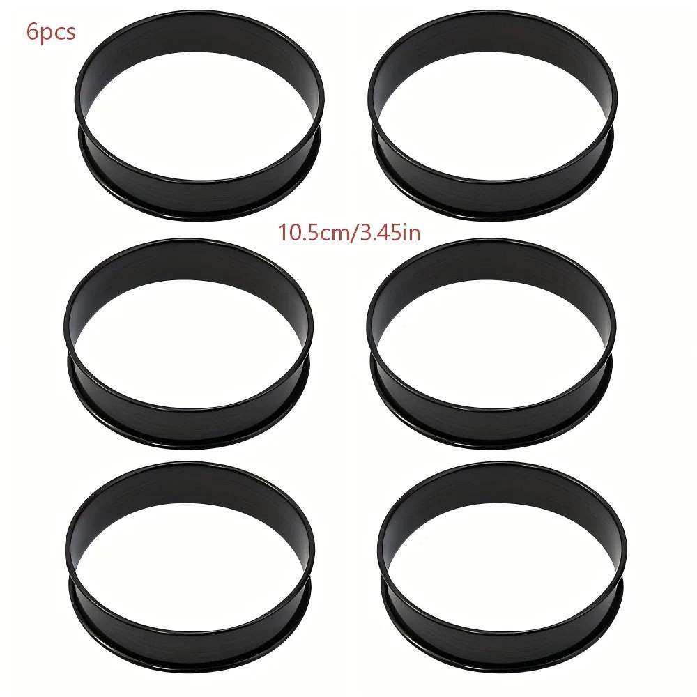 Lot de 6 Cercles à Pâtisserie Inox Antiadhésifs de 10,5 cm pour des desserts professionnels