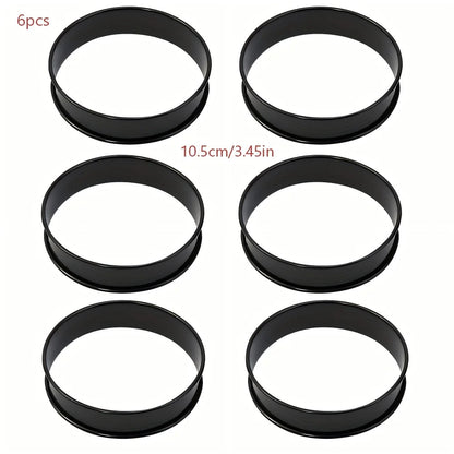 Lot de 6 Cercles à Pâtisserie Inox Antiadhésifs de 10,5 cm pour des desserts professionnels