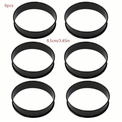 Cercles à Pâtisserie Inox Antiadhésifs – Lot de 6, idéal pour le dressage de plats avec un diamètre de 8,5 cm