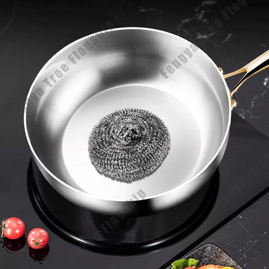 Poêle Chef Acier Inox 316 – 22 à 30 cm – 7 Couches Induction avec finition polie et design élégant