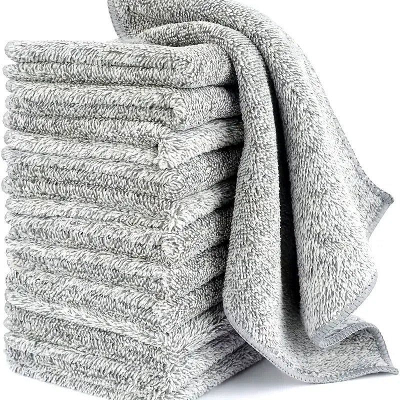 Ensemble de chiffons microfibre réutilisables – cuisine & maison, parfaits pour le nettoyage et l'entretien domestique.