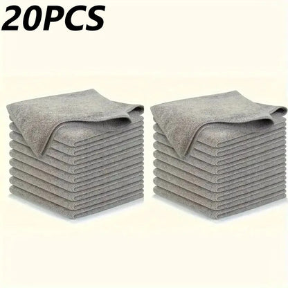 Ensemble de 20 Chiffons Microfibre Réutilisables – Cuisine & Maison empilés, idéaux pour le nettoyage