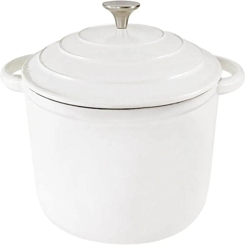 Cocotte en Fonte Émaillée 4 L – Tous Feux et Induction avec couvercle blanc et poignées pratiques