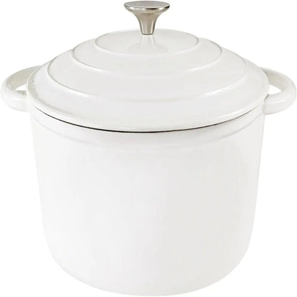 Cocotte en Fonte Émaillée 4 L – Tous Feux et Induction avec couvercle blanc et poignées pratiques