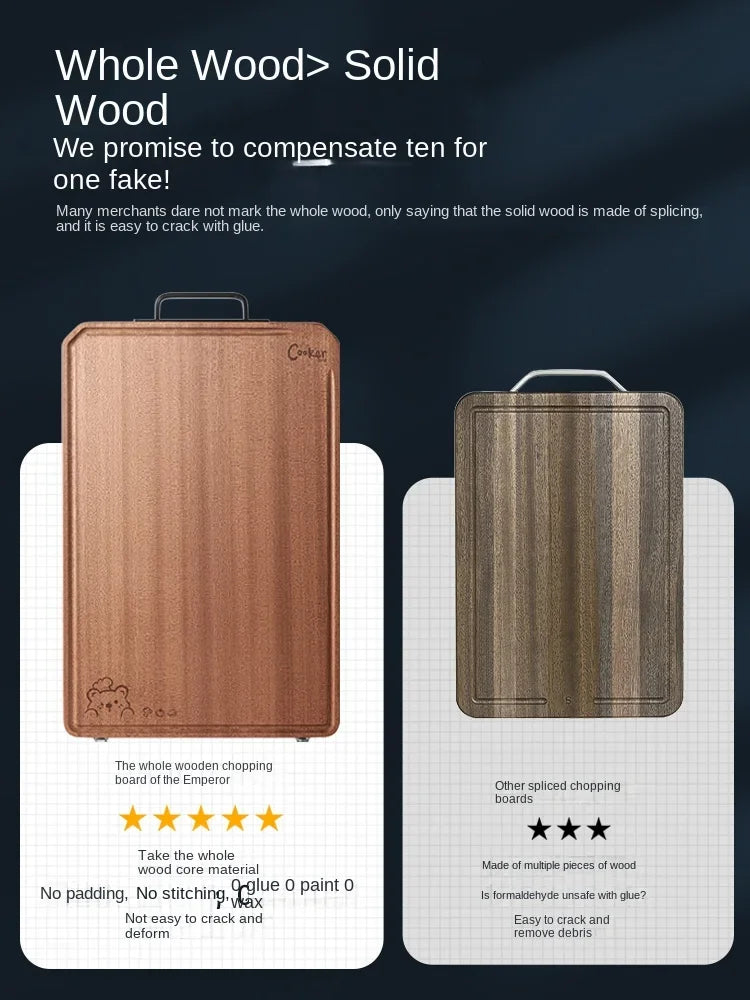Planche à découper COOKER KinG en bois massif, résistante et durable pour la préparation des repas