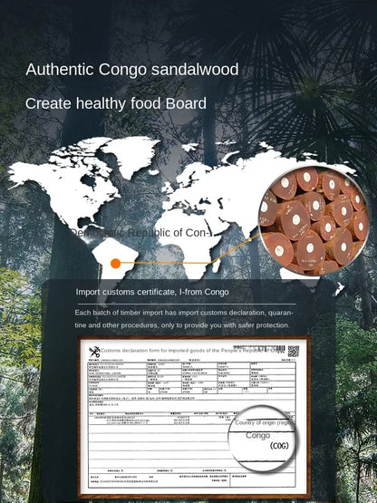 Planche à découper COOKER KinG en bois de santal authentique du Congo pour une cuisine saine