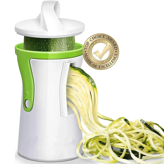 Coupe-Légumes Spirale Inox – Trancheur Multifonction avec rangement pratique et coupe précise des légumes