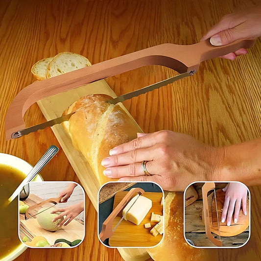 Couteau à Pain Dentelé Inox & Bois – Coupe Sans Miettes utilisé pour trancher du pain frais sur planche en bois