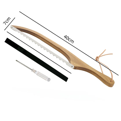 Couteau à Pain Dentelé Inox & Bois – Coupe Sans Miettes avec lame de 40 cm et manche en bois ergonomique