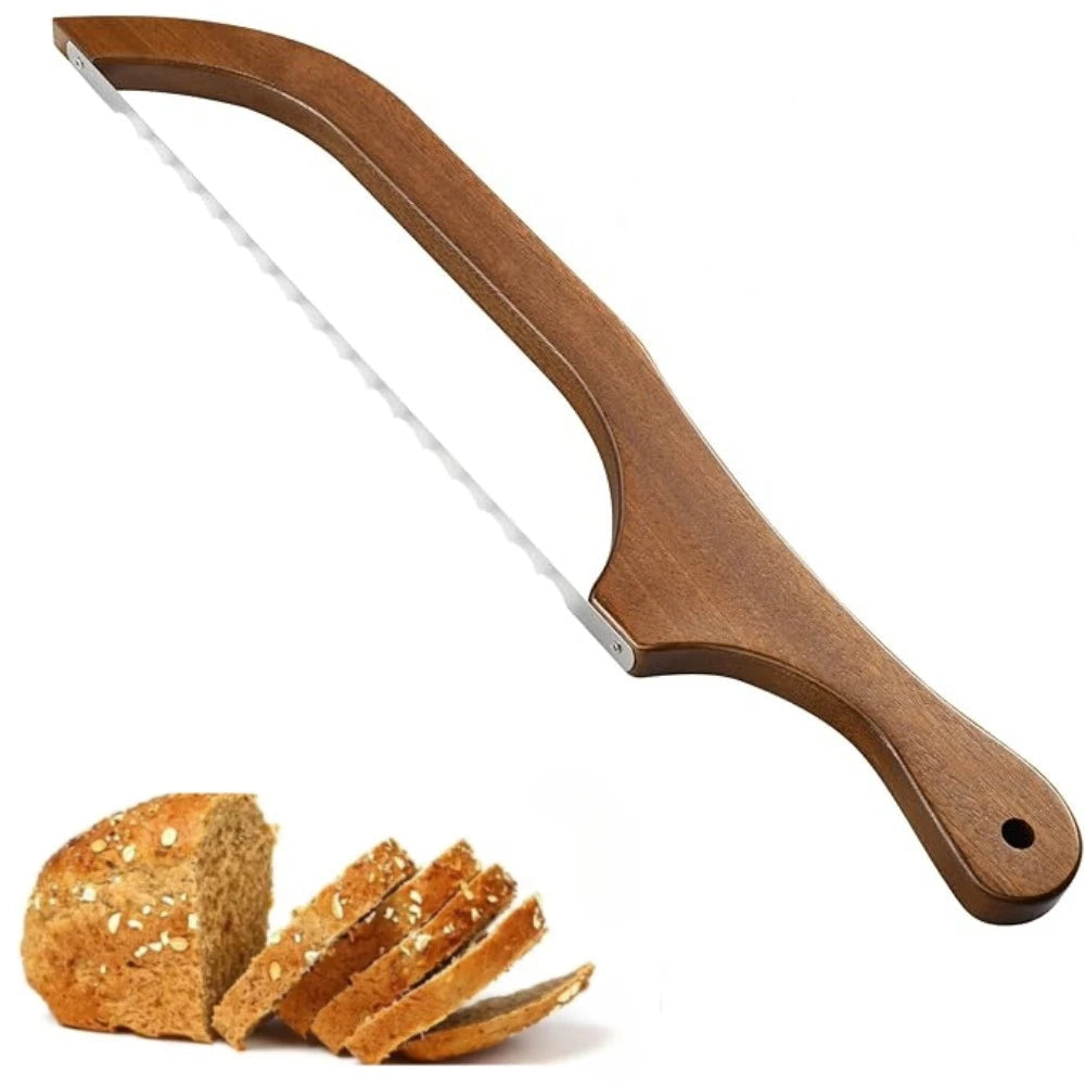 Couteau à Pain Inox – Sans Miettes & Manche Bois Confort avec lame dentelée et poignée en bois ergonomique