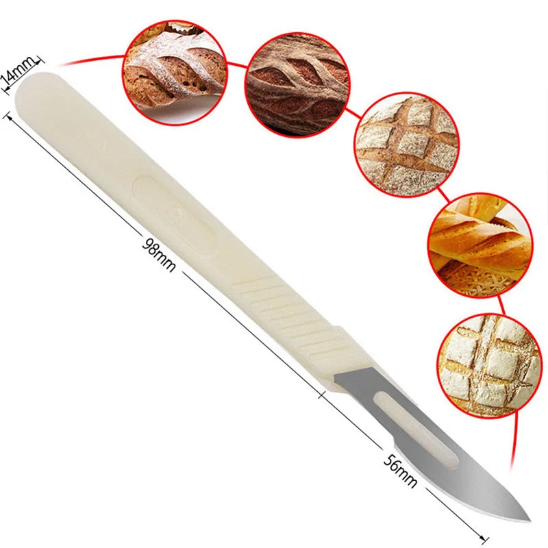 Couteau Décoratif à Pain Inox avec manche blanc pour créer des motifs personnalisés sur pain