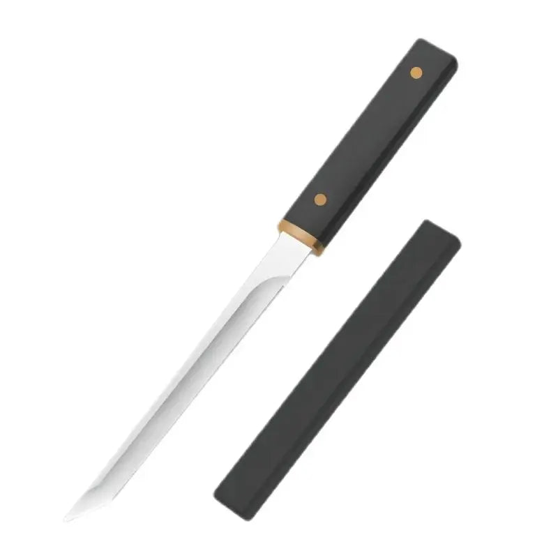 Couteau Utilitaire 8 cm – Tranchant, Léger & Polyvalent avec manche noir et étui assorti