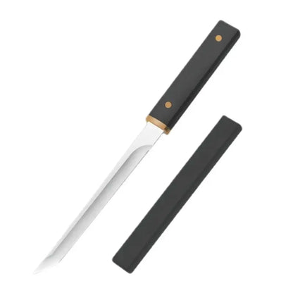 Couteau Utilitaire 8 cm – Tranchant, Léger & Polyvalent avec manche noir et étui assorti