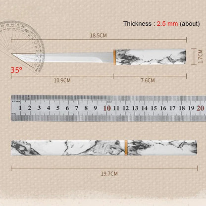 Couteau Utilitaire 8 cm – Tranchant, Léger & Polyvalent avec lame en acier et manche effet marbre