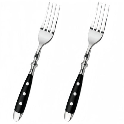 Ensemble de deux fourchettes en inox avec lames tranchantes ergonomiques, idéal pour un usage quotidien