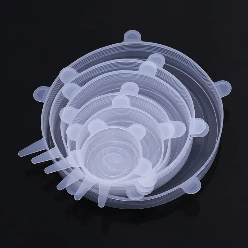 Lot de 6 Couvercles en Silicone Extensibles Réutilisables de différentes tailles pour conserver les aliments