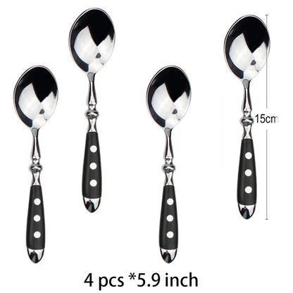 Set de 4 cuillères élégantes de qualité 15 cm, Couverts Élégants Choix Couteaux, Fourchettes ou Cuillères