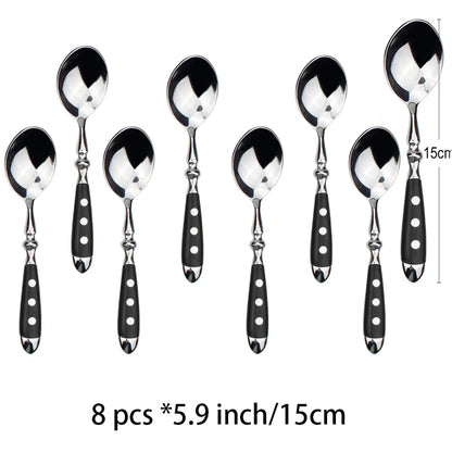 Couverts Élégants Choix Couteaux, Fourchettes ou Cuillères en acier inoxydable, 8 pièces de 15 cm