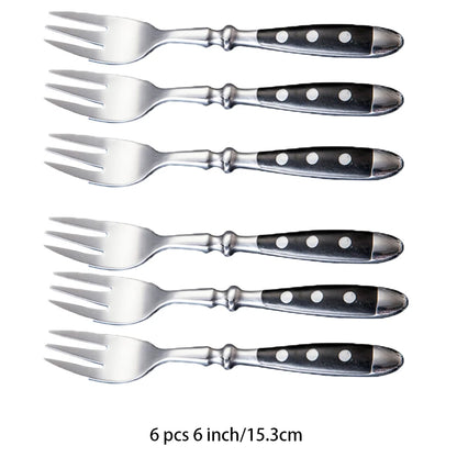 Couverts Élégants Choix Couteaux, Fourchettes ou Cuillères, ensemble de six fourchettes avec poignées à pois