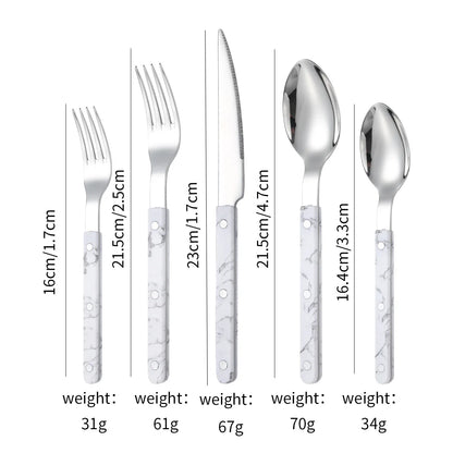 Couverts en Inox – Set Élégant 1 personne avec fourchette, couteau et cuillère en inox pour repas raffinés