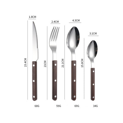Couverts en Inox – Set Élégant 1 personne avec couteau, fourchette et cuillère au design moderne