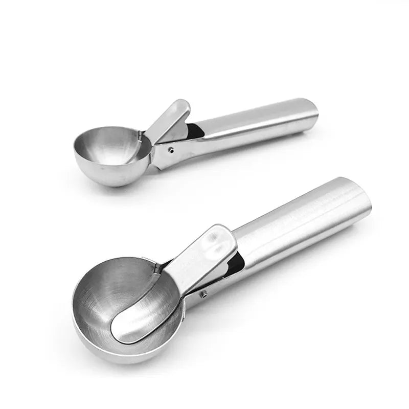 Cuillère à Glace Inox Polyvalente en acier inoxydable avec mécanisme pour portionner facilement