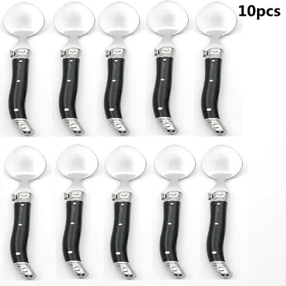 Set de 10 cuillères à café Laguiole – Acier Inox 304 avec poignées élégantes et confortables