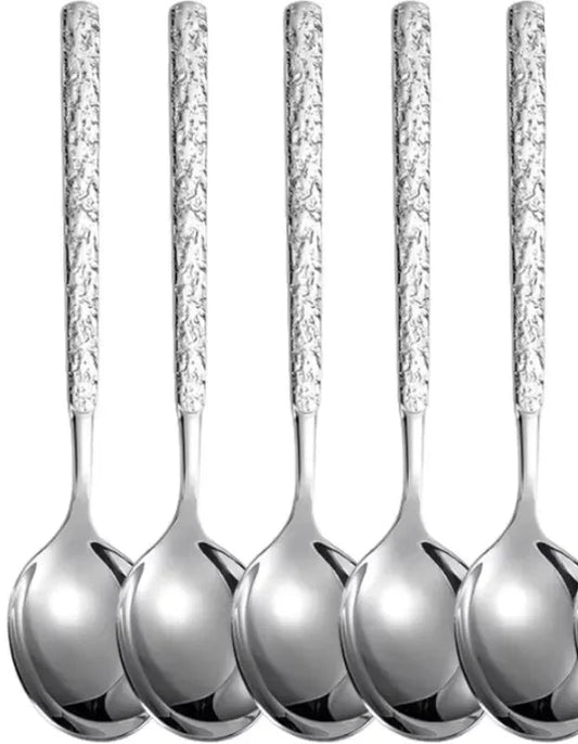 Cuillères à soupe Ice Crack 19,5 cm – Set 2/4/8 pièces en acier inoxydable 