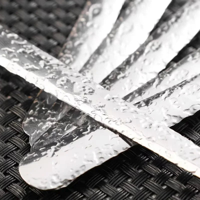Cuillères à soupe Ice Crack 19,5 cm – Set 2/4/8 pièces en acier inoxydable avec finition texturée