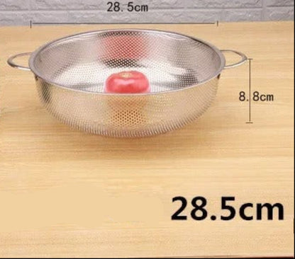 Égouttoir en Inox – Passoire de Cuisine en Acier Inoxydable Multi-Usages avec dimensions de 28.5 cm