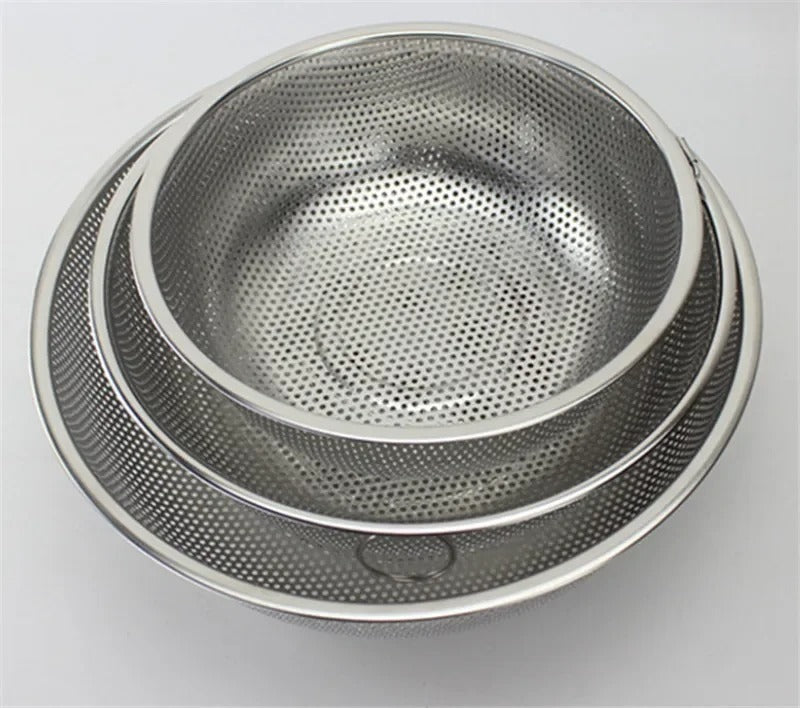 Ensemble de passoires en acier inoxydable. Égouttoir en Inox – Passoire de Cuisine en Acier Inoxydable Multi-Usages.