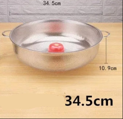 Égouttoir en Inox – Passoire de Cuisine en Acier Inoxydable Multi-Usages avec un diamètre de 34,5 cm