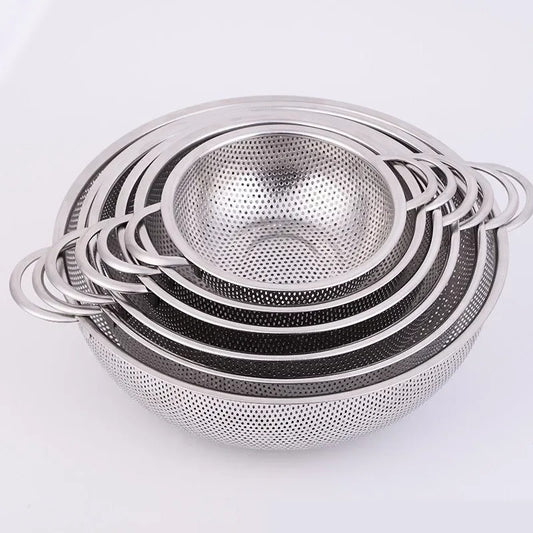 Ensemble de passoires en acier inoxydable, égouttoir en Inox – Passoire de Cuisine en Acier Inoxydable Multi-Usages