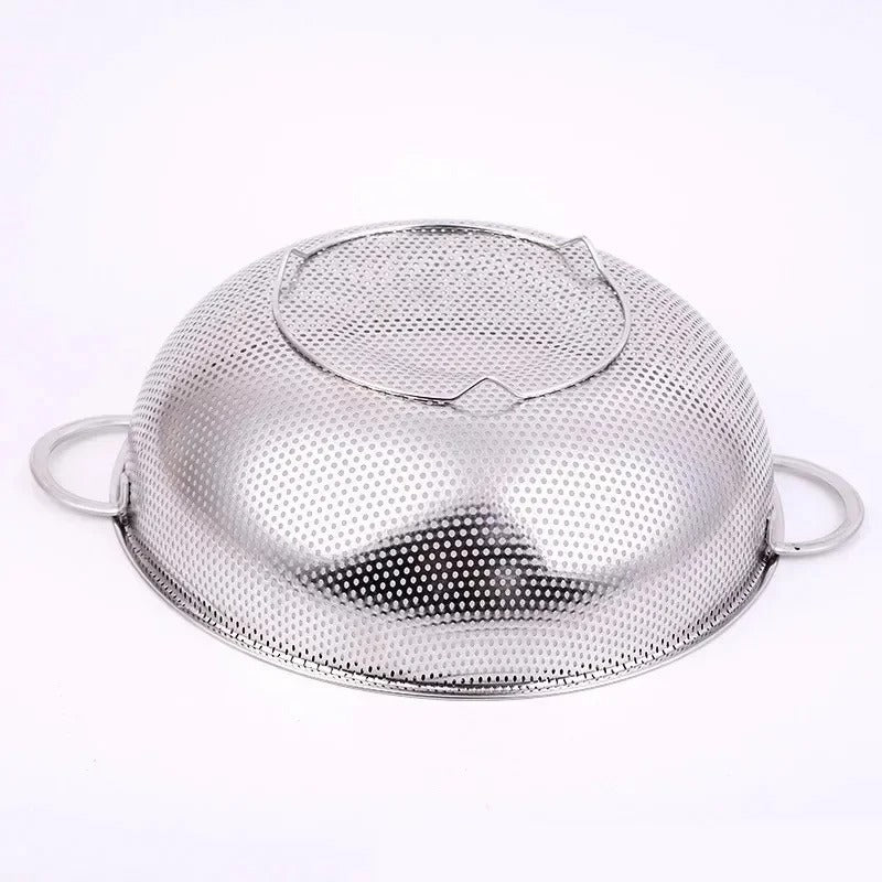 Égouttoir en Inox – Passoire de Cuisine en Acier Inoxydable Multi-Usages avec poignées pratiques