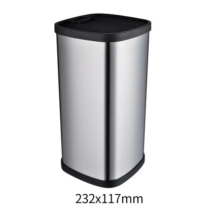 Range-Couteaux Inox Compact – Rangement Cuisine Pratique en acier inox avec dessus noir à fentes, design vertical