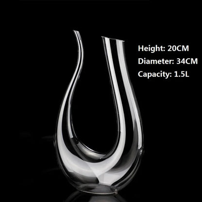 Décanteur à Vin en Verre – Carafe Œnologie Éco-Responsable de 20CM de hauteur et 1.5L de capacité