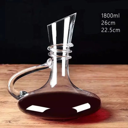 Décanteur à Vin en Verre – Carafe Œnologie Éco-Responsable de 1800 ml avec design élégant et courbes modernes
