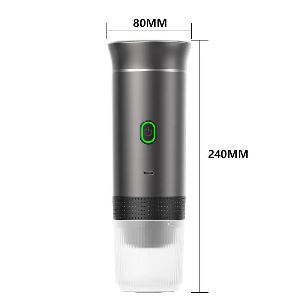 Machine expresso portable rechargeable en acier inoxydable, design compact, idéale pour les amateurs de café en déplacement