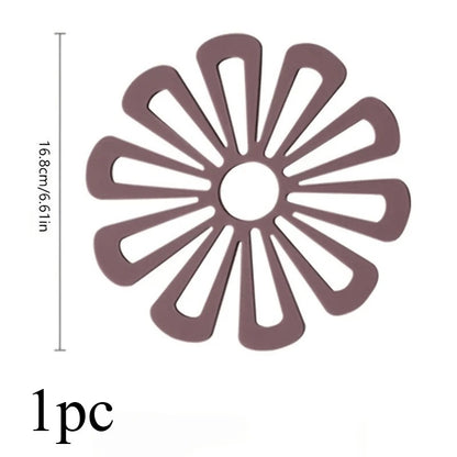 Dessous-de-plat silicone résistant à la chaleur en forme de fleur pour protéger les surfaces chaudes