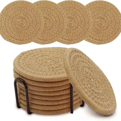 Dessous de verre Corde de Coton pour protéger les surfaces de votre table, ensemble de 1/8 pcs