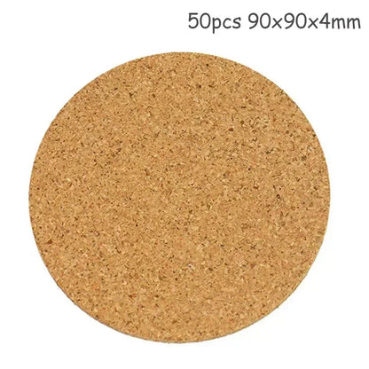 50 Dessous de Verre en Liège Naturel ronds de 90x90mm pour protéger vos surfaces
