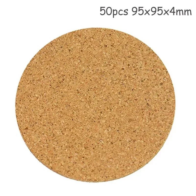 50 Dessous de Verre en Liège Naturel ronds de 95x95x4mm pour une protection élégante des surfaces