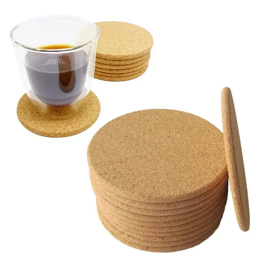 Dessous de Verre en Liège Naturel, ensemble de ronds en liège pour protéger les surfaces de votre table