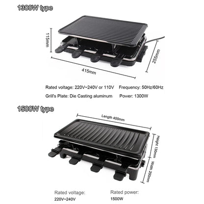 Appareil à Raclette – Plaque Fonte Antiadhésive avec grille en aluminium pour des repas délicieux