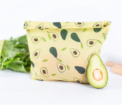 Bee Wraps alimentaires réutilisables en cire d’abeille pochette à sandwich motif avocat avec demi avocat