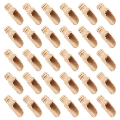 Mini Cuillères en Bois – Lot de 30 Cuillères Écologiques. Petites pelles en bois pour épices et condiments en lot